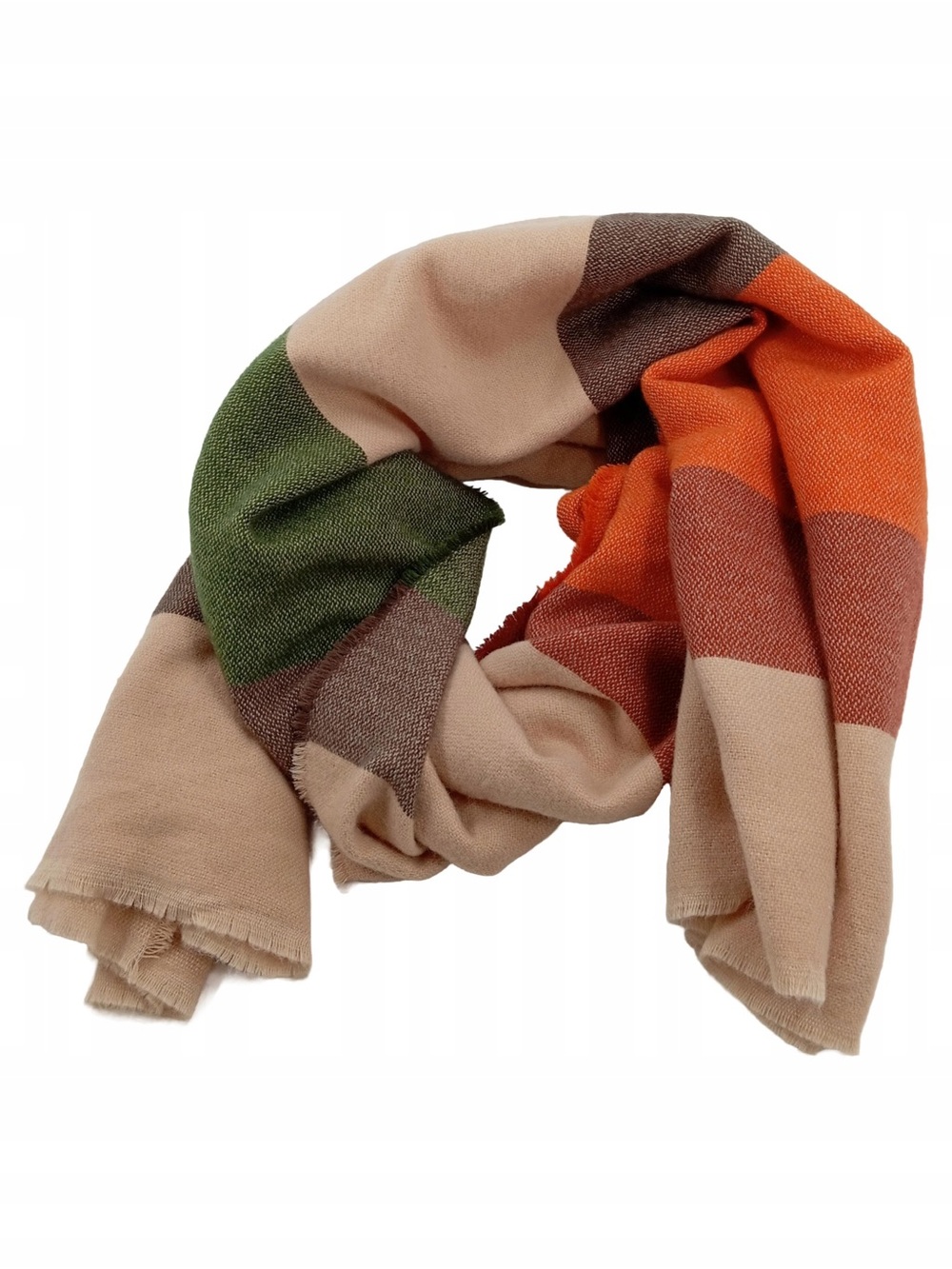 Zara • Color Block Lightweight Earth Tone Neutrals Blanket Scarf